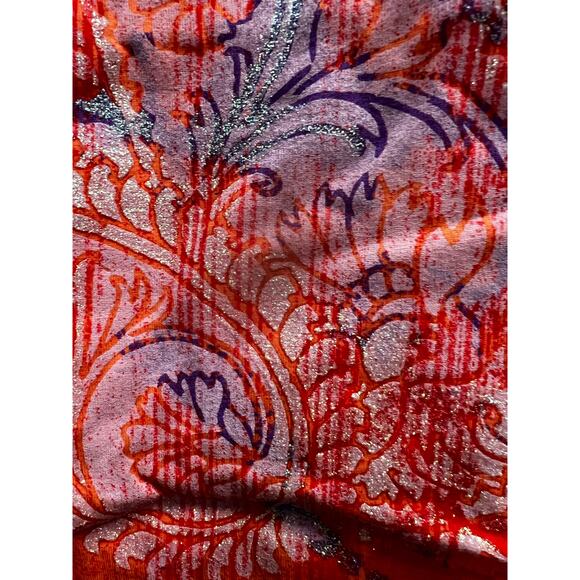 JMS tangerine orange whimsy floral dress tee NWT plus sz 1X 16W - Picture 3 of 5